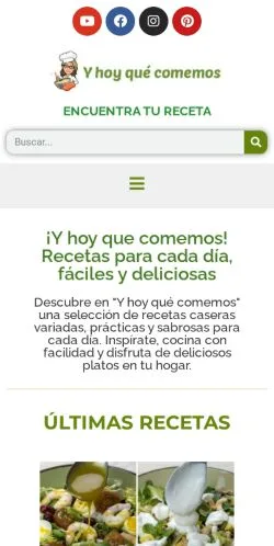 Anteprima del sito Y Hoy Que Comemos, media di Spagna per articoli sponsorizzati
