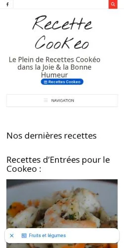 Anteprima del sito Recette Cookeo, media di Francia per articoli sponsorizzati