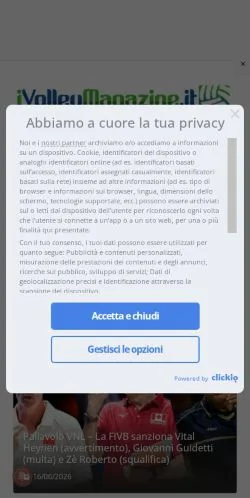 Anteprima del sito iVolley Magazine, media di Italia per articoli sponsorizzati