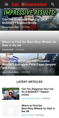 Anteprima del sito Car Obsession, media di Regno Unito per articoli sponsorizzati