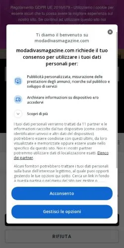 Anteprima del sito Moda Divas, media di Italia per articoli sponsorizzati