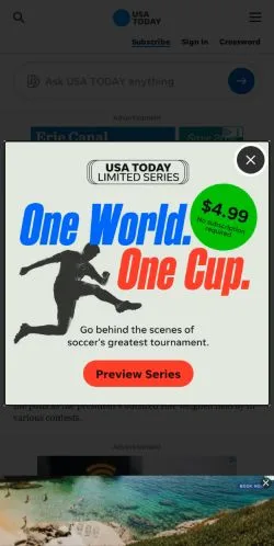 Anteprima del sito USA TODAY, media di Stati Uniti per articoli sponsorizzati