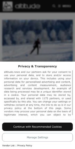 스폰서 기사용 프랑스 매체 Altitude News 사이트 미리보기