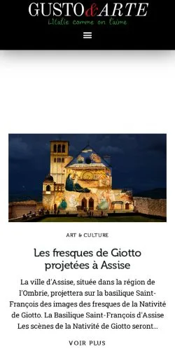 Podgląd witryny Gusto & Arte, medium z kraju Francja do artykułów sponsorowanych