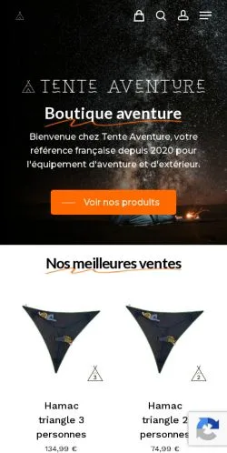 Anteprima del sito Tente Aventure, media di Francia per articoli sponsorizzati