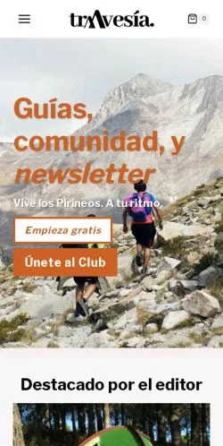 Anteprima del sito Travesía Pirineos, media di Spagna per articoli sponsorizzati