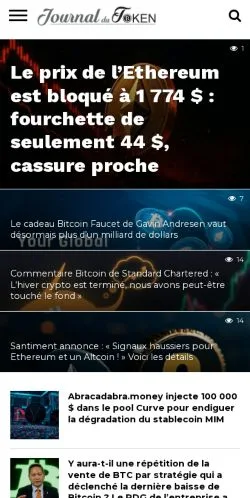 Podgląd witryny Le Journal Du Token, medium z kraju Francja do artykułów sponsorowanych