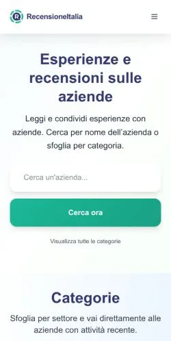 Anteprima del sito RecensioneItalia, media di Italia per articoli sponsorizzati