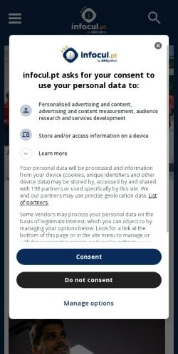 スポンサード記事向けのポルトガルメディア、Infoculのサイトプレビュー