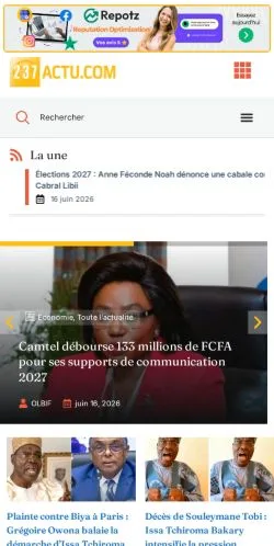 Vorschau der Website 237 Actu, Medium aus Frankreich für gesponserte Artikel