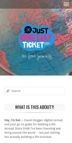 Vorschau der Website Just One Way Ticket, Medium aus Vereinigte Staaten für gesponserte Artikel