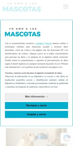 Anteprima del sito Yo Amo a las Mascotas, media di Spagna per articoli sponsorizzati