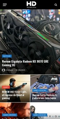 Podgląd witryny HD Tecnología, medium z kraju Hiszpania do artykułów sponsorowanych