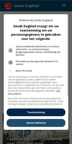 Podgląd witryny Gouds Dagblad, medium z kraju Holandia do artykułów sponsorowanych