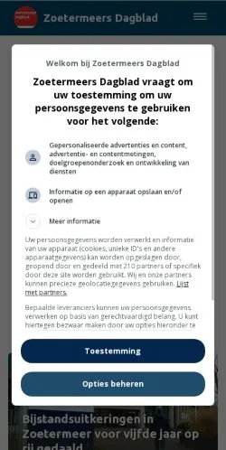 Anteprima del sito Zoetermeers Dagblad, media di Paesi Bassi per articoli sponsorizzati