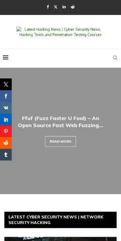スポンサード記事向けのアメリカ合衆国メディア、Latest Hacking Newsのサイトプレビュー