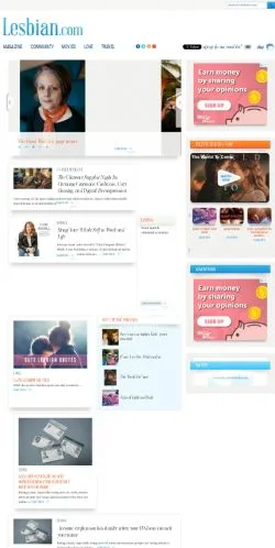 Förhandsvisning av webbplatsen Lesbian, medium i USA för sponsrade artiklar