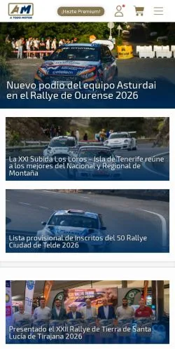 Anteprima del sito A Todo Motor, media di Spagna per articoli sponsorizzati