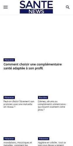 Anteprima del sito News Santé, media di Francia per articoli sponsorizzati