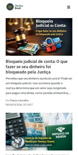 Anteprima del sito Direitos Brasil, media di Brasile per articoli sponsorizzati