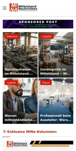 Anteprima del sito Mittelstand Nachrichten, media di Germania per articoli sponsorizzati