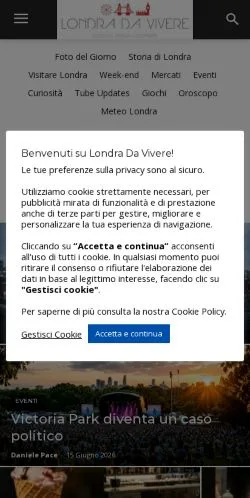 Anteprima del sito Londra Da Vivere, media di Italia per articoli sponsorizzati