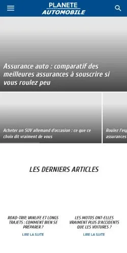 Anteprima del sito Planète Automobile, media di Francia per articoli sponsorizzati