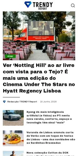 スポンサード記事向けのポルトガルメディア、Trendyのサイトプレビュー