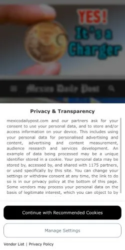 Anteprima del sito Mexico Daily Post, media di Stati Uniti per articoli sponsorizzati