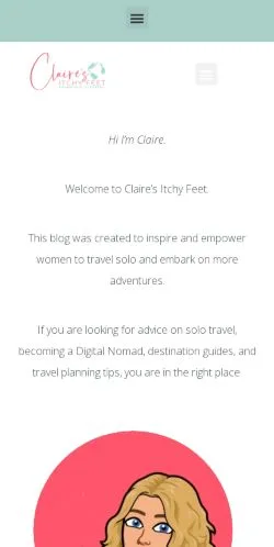Anteprima del sito Claire's Itchy Feet, media di Stati Uniti per articoli sponsorizzati
