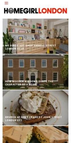 Podgląd witryny Homegirl London, medium z kraju Stany Zjednoczone do artykułów sponsorowanych