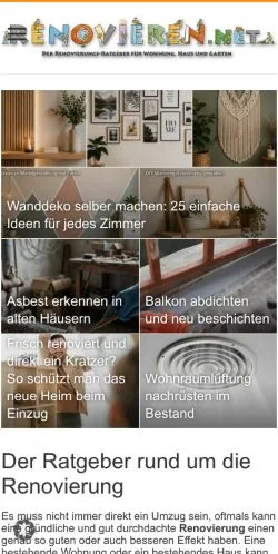 Anteprima del sito Renovieren Ratgeber, media di Germania per articoli sponsorizzati