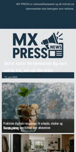 Aperçu du site MX PRESS, média de Danemark pour articles sponsorisés