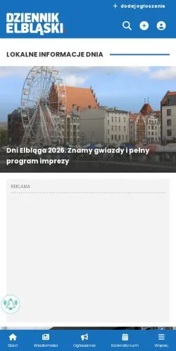 Anteprima del sito Dziennik Elblaski, media di Polonia per articoli sponsorizzati