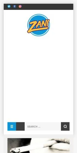 Anteprima del sito ZANI, media di Regno Unito per articoli sponsorizzati