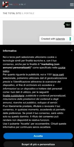 Vista previa del sitio TheTotalSite, medio de Italia para artículos patrocinados
