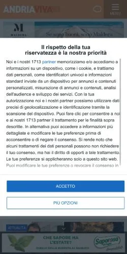 Anteprima del sito AndriaViva, media di Italia per articoli sponsorizzati