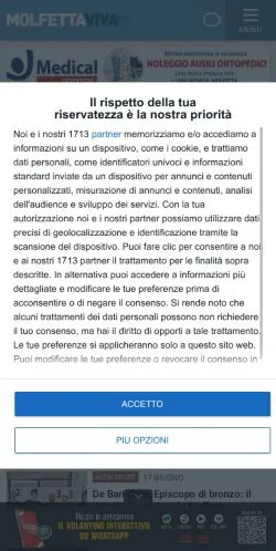 Anteprima del sito MolfettaViva, media di Italia per articoli sponsorizzati