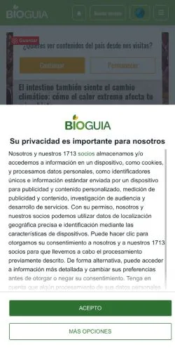 Anteprima del sito Bioguia, media di Spagna per articoli sponsorizzati