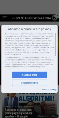 Anteprima del sito Juventus News 24, media di Italia per articoli sponsorizzati