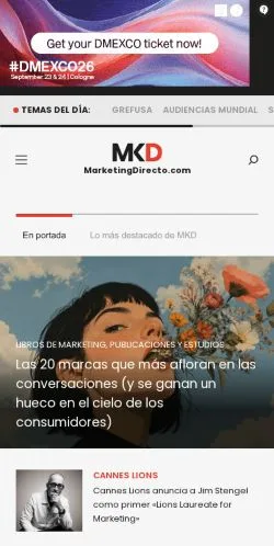 Anteprima del sito Marketing Directo, media di Stati Uniti per articoli sponsorizzati