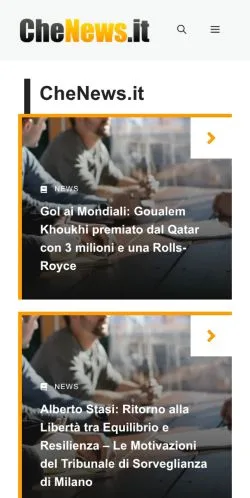 Pré-visualização do site MarcheNews, meio de Itália para artigos patrocinados