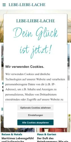 Anteprima del sito Lebe-Liebe-Lache, media di Germania per articoli sponsorizzati