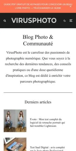 Anteprima del sito VirusPhoto, media di Francia per articoli sponsorizzati