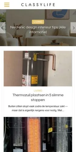 スポンサード記事向けのオランダメディア、ClassyLifeのサイトプレビュー