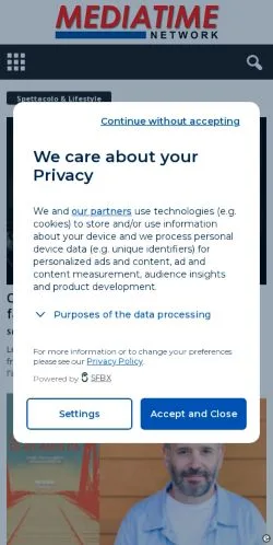 Anteprima del sito Mediatime Network, media di Italia per articoli sponsorizzati