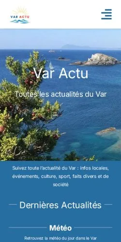 Vista previa del sitio Var Actu, medio de Francia para artículos patrocinados