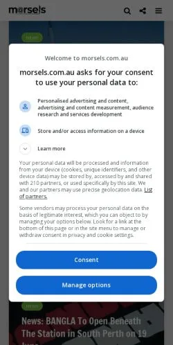 Aperçu du site Morsels, média de Australie pour articles sponsorisés