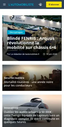 Anteprima del sito L'Automobiliste, media di Francia per articoli sponsorizzati