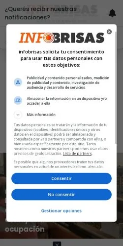 Vorschau der Website Infobrisas, Medium aus Argentinien für gesponserte Artikel
